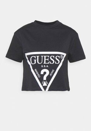 ADELE CROPPED TEE - T-shirt print - blue graphite grey