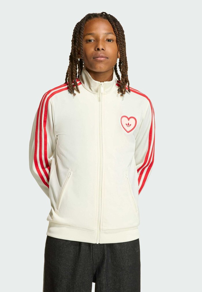 adidas FIREBIRD TRACK TOP HEART - Chaqueta de entrenamiento - cream white better scarlet