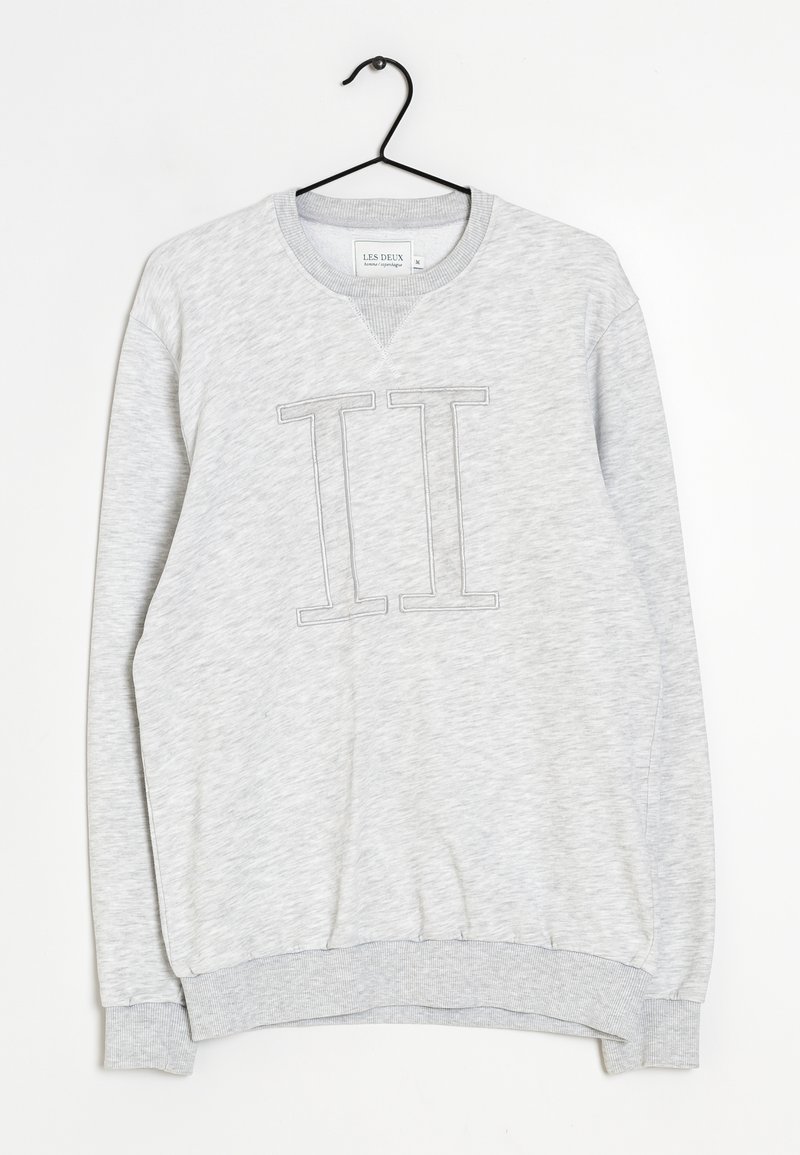 Grijze sweatshirt met een ronde halslijn, met een gestructureerd "II"-ontwerp aan de voorkant en geribbelde manchetten. Gemaakt van zachte stof.