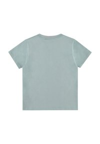 T-shirt azzurro chiaro a maniche corte con colletto rotondo, realizzato in tessuto morbido. Presenta un design semplice e pulito, senza pattern o dettagli visibili.