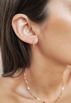 Hey Happiness, LARGE BEADED HOOP - Oorbellen - rose gold-coloured