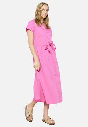 Shirt dress - fuchsia