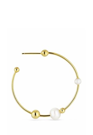 BIG ATOMIC PEARL HOOP - Single earring - gold plated silver coloured