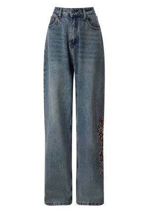 Ed Hardy SKULL-FLOWER-BAGGY - Relaxed fit jeans - bleach