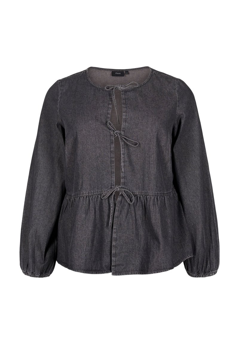 Zizzi Blouse grijs denim/greydenim