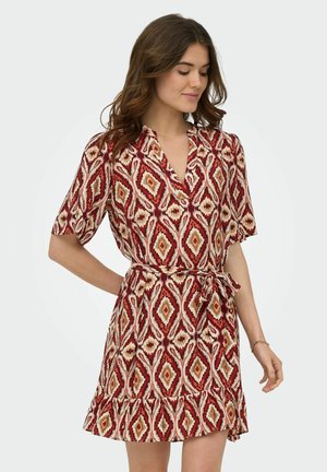 ONLY, DRESS ONLANTONIA SHORT DRESS - Vestido informal - brick red