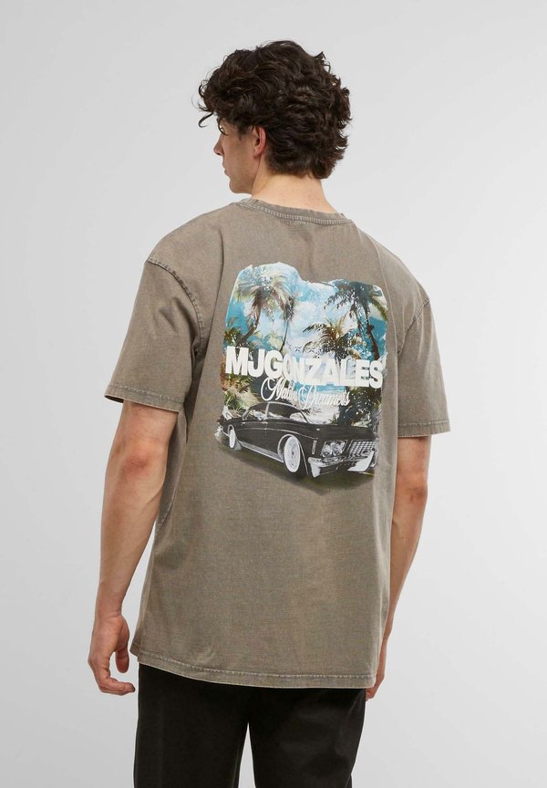 HEAVY ACID WASHED MALIBU DREAMERS - T-Shirt print - asphalt