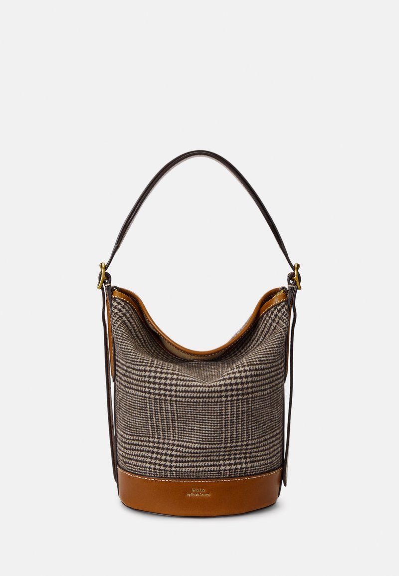 Polo Ralph Lauren PLAID SMALL BELLPORT BUCKET BAG - Ručna torba - brown