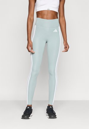 OPTIME ESSENTIALS 3 STRIPES 7/8 LEGGINGS - Κολάν - sage/white