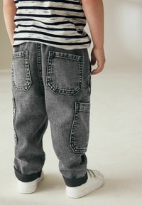 Next UTILITY - Jeans a sigaretta - black denim with panda