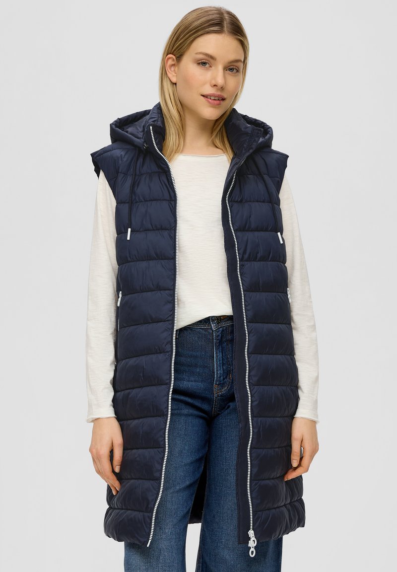 s.Oliver GESTEPPTE MIT ABNEHMBARER KAPUZE - Weste - navy