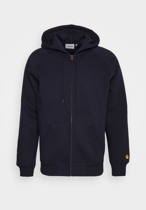 Carhartt WIP HOODED CHASE JACKET - Felpa con zip - dark navy/gold
