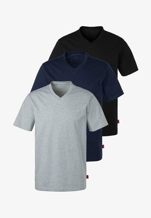 s.Oliver, 3 PACK - Basic T-shirt - grau meliert