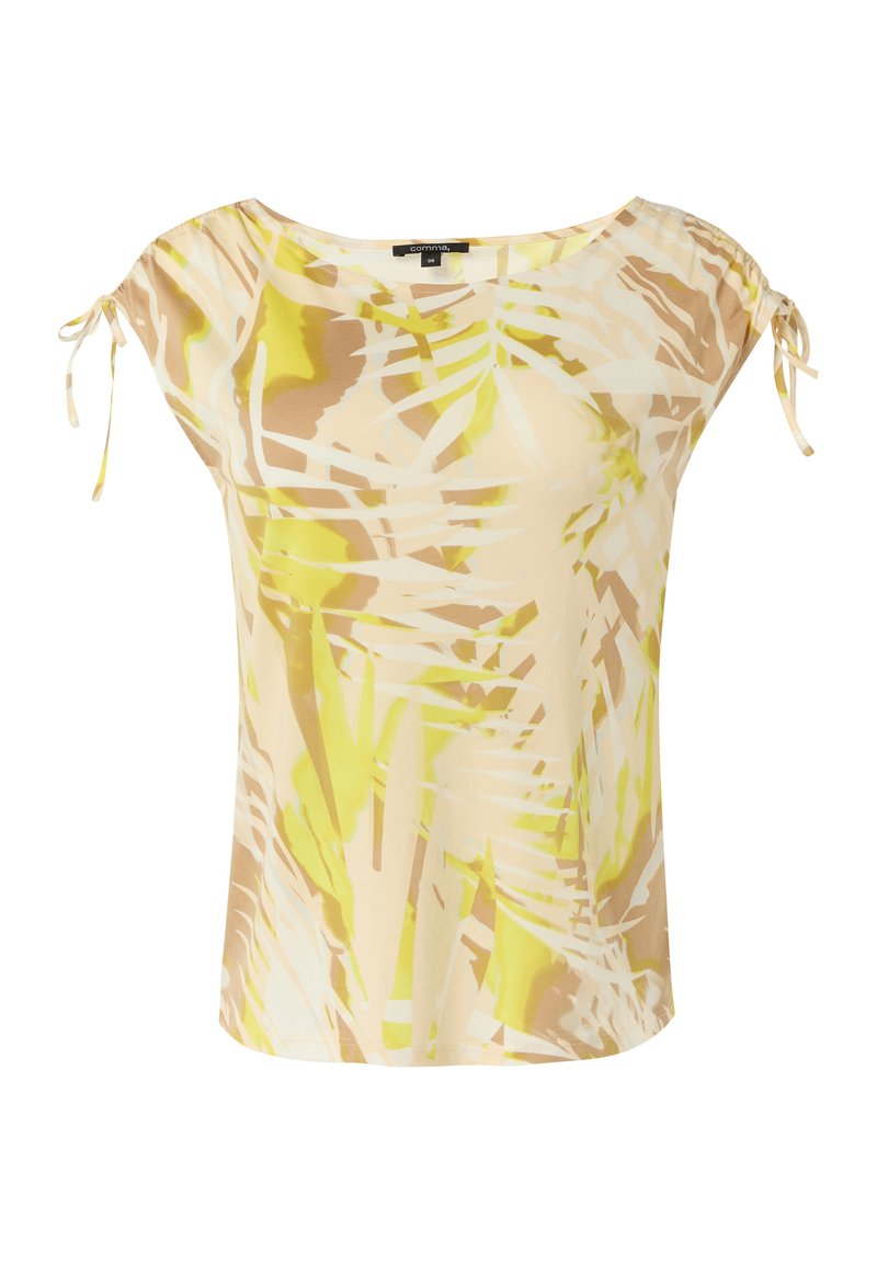 comma T-shirt print geel