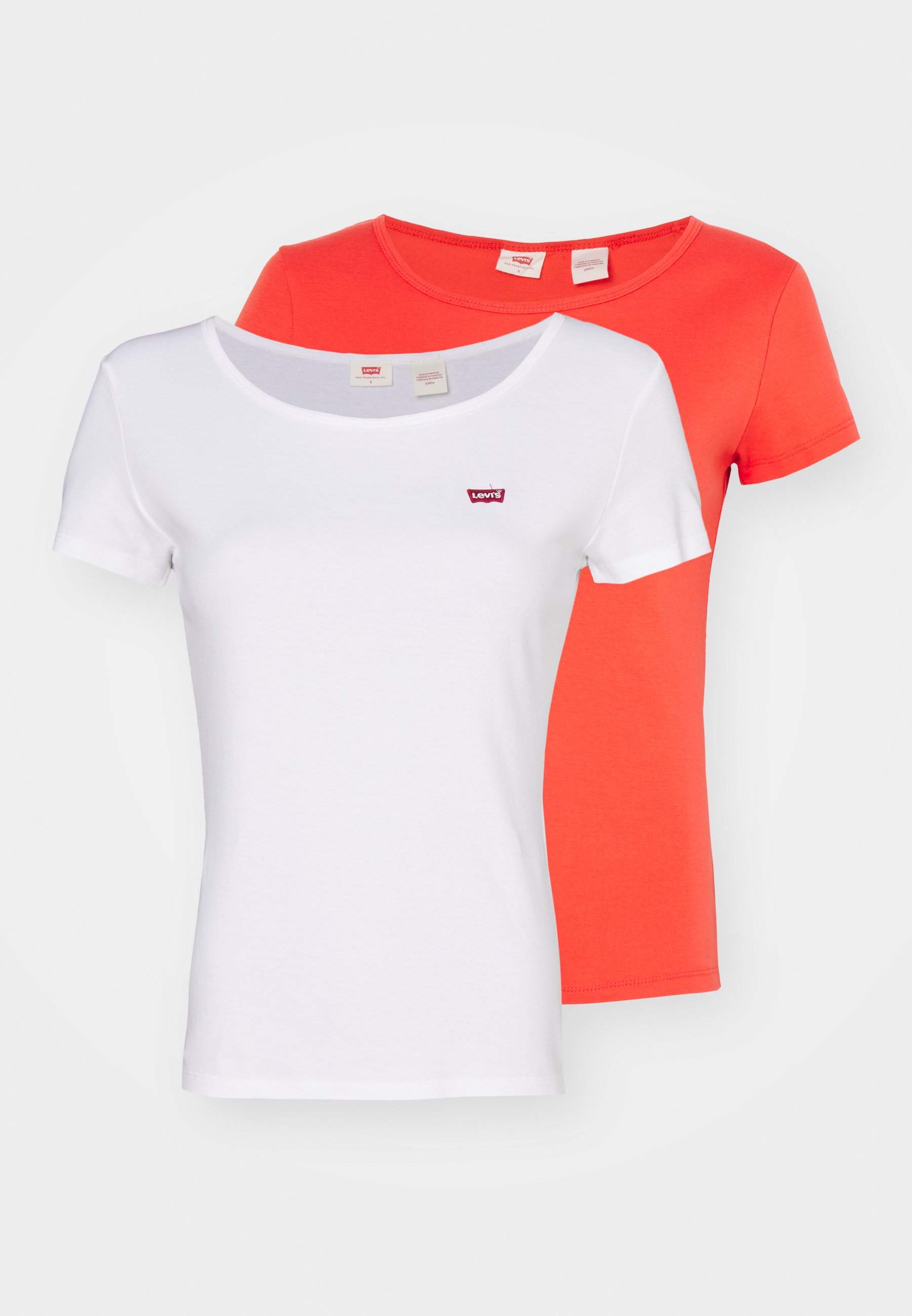 売れ筋商品|||リーバイス Tシャツ レディース トップス CREWNECK TEE 2 PACK  - Basic T-shirt - white/poppy red Levi's® CREWNECK TEE 2 PACK - T-Shirt basic - white/poppy