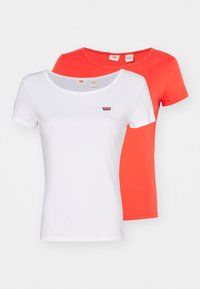 CREWNECK TEE 2 PACK  - T-Shirt basic - white/poppy red