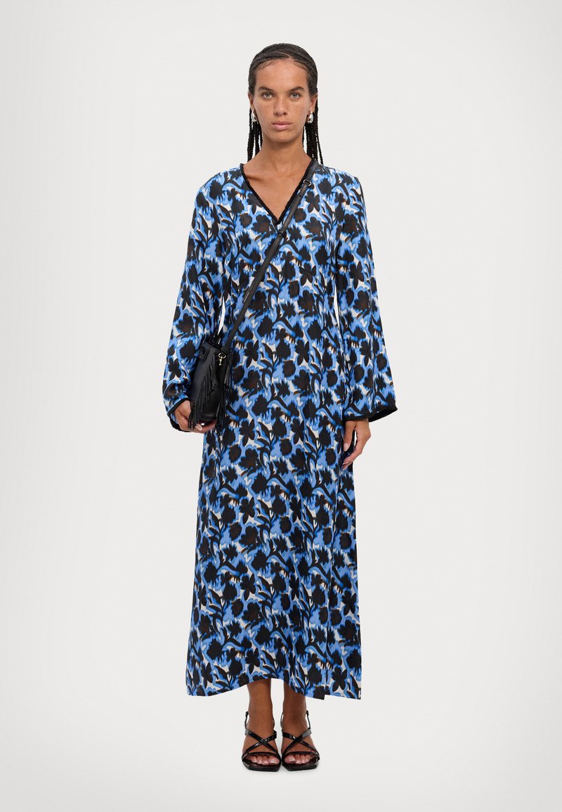 knee length dresses for ladies Modest Ruffle Patchwork Maxi Dress for Women