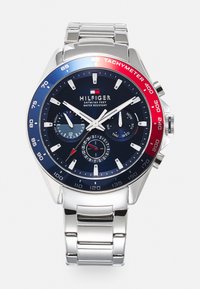 Ausgewählt, silver-coloured/blue/red