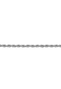 Silberner geflochtener Kettenanhänger mit glatter, metallischer Oberfläche. Beinhaltet verflochtene Stränge, die entlang der Länge ein strukturiertes, einheitliches Erscheinungsbild erzeugen.