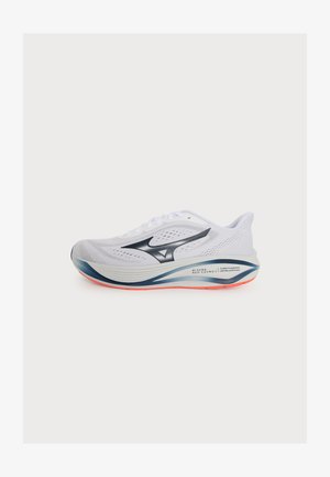 Mizuno, NEO COSMO - Trailové bežecké topánky - white/dress blues/neon flame