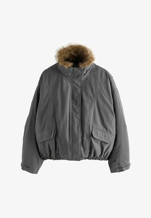Next, BOMBER JACKET WITH FUR COLLAR - Winter jacket - charcoal grey