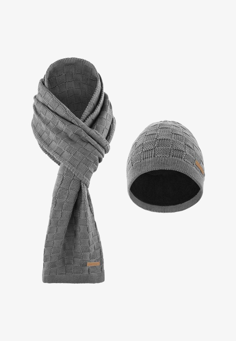 Normani Merino Schal und Mütze im Set - Scarf - grau