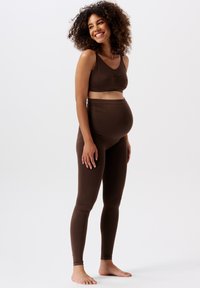 Noppies - NOPPIES MATERNITY ESSENTIALS SEAMLESS LEGGING CARA SENSIL® BREEZE - Leggings - Hosen - coffee bean Thumbnail-Bild 1