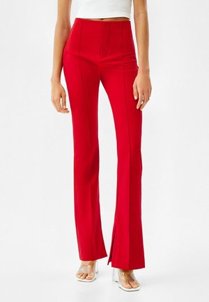 WITH SPLIT HEMS - Pantaloni - red
