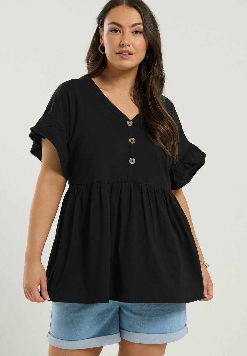 Yours Clothing PEPLUM TOPS - Blouse - black/noir - ZALANDO