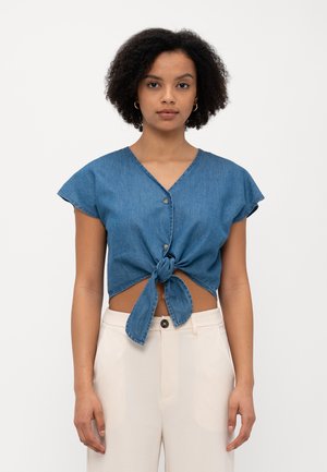 ONLBEA SIESTA KNOT SHIRT  - Blouse - medium blue denim