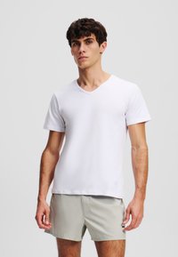 KARL LAGERFELD LOGO V-NECK (PACK OF 2) - Apatiniai marškiniai - white black