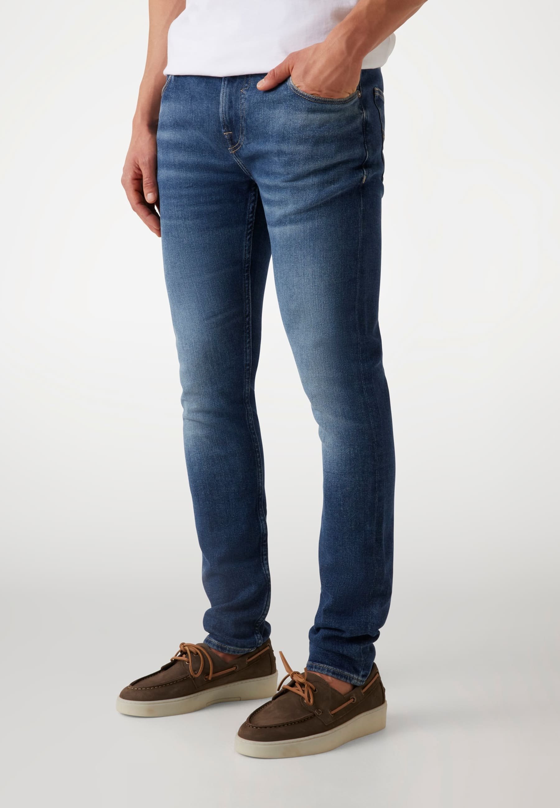 Guess Jeans Uomo Skinny Fit - 5 Tasche, Cotone Stretch, Blu Sportivo Invernale, Chiusura Con Cerniera