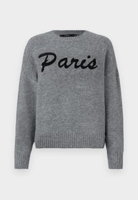 Vero Moda VMBOOM O NECK TEXT PULLOVER - Maglione - medium grey/black