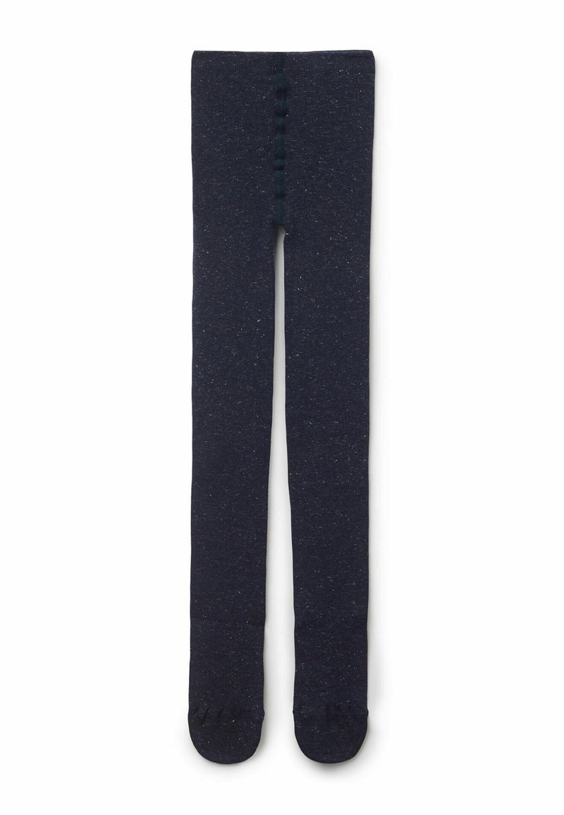 Collant blu navy realizzati in tessuto testurizzato, con una finitura liscia e un dettaglio a bottone sul davanti. Progettati per comfort e flessibilità.