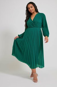 Yours Clothing PLEATED DOBBY  - Freizeitkleid - green