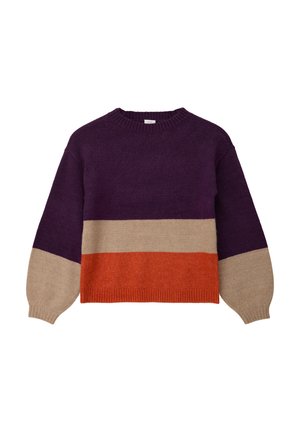 MIT COLOUR BLOCKING - Strickpullover - rostrot