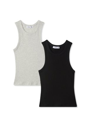 PACK OF 2 PLAIN ROWING - Top - 1x Ivory, 1x Black