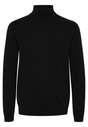 Must mustriga must, mis on valmistatud sujuvast ja venivast kangast. Omab pikki varrukaid ning ribakujulisi ääri ja mansette. Minimalistlik disain.