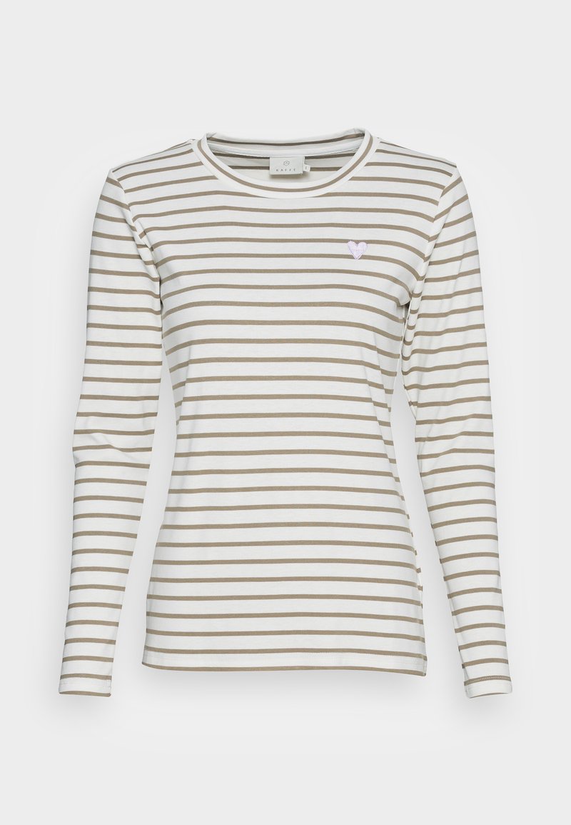 Damen T-Shirts | Kaffe LIDDY Langarmshirt chalk/mermaid green stripe/weiß - WE08457 Damen T-Shirts | Kaffe LIDDY Langarmshirt chalk/mermaid green stripe/weiß - WE08457
