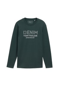 TOM TAILOR DENIM LOGO  - Long sleeved top - dunkelgrün