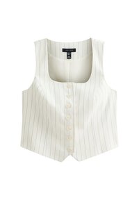STRIPED SQUARE NECK - Chaleco - off white