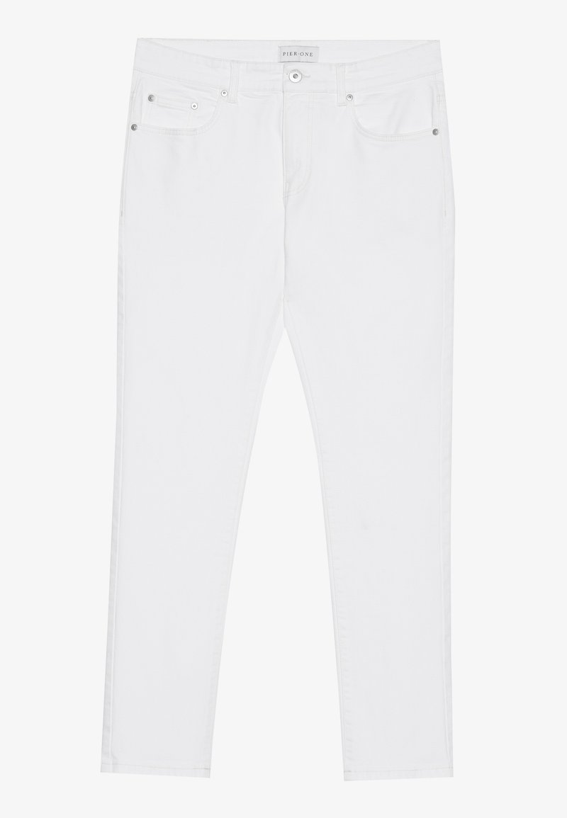 Pier One Slim fit jeans wit denim/whitedenim Pier One Slim fit jeans wit denim/whitedenim
