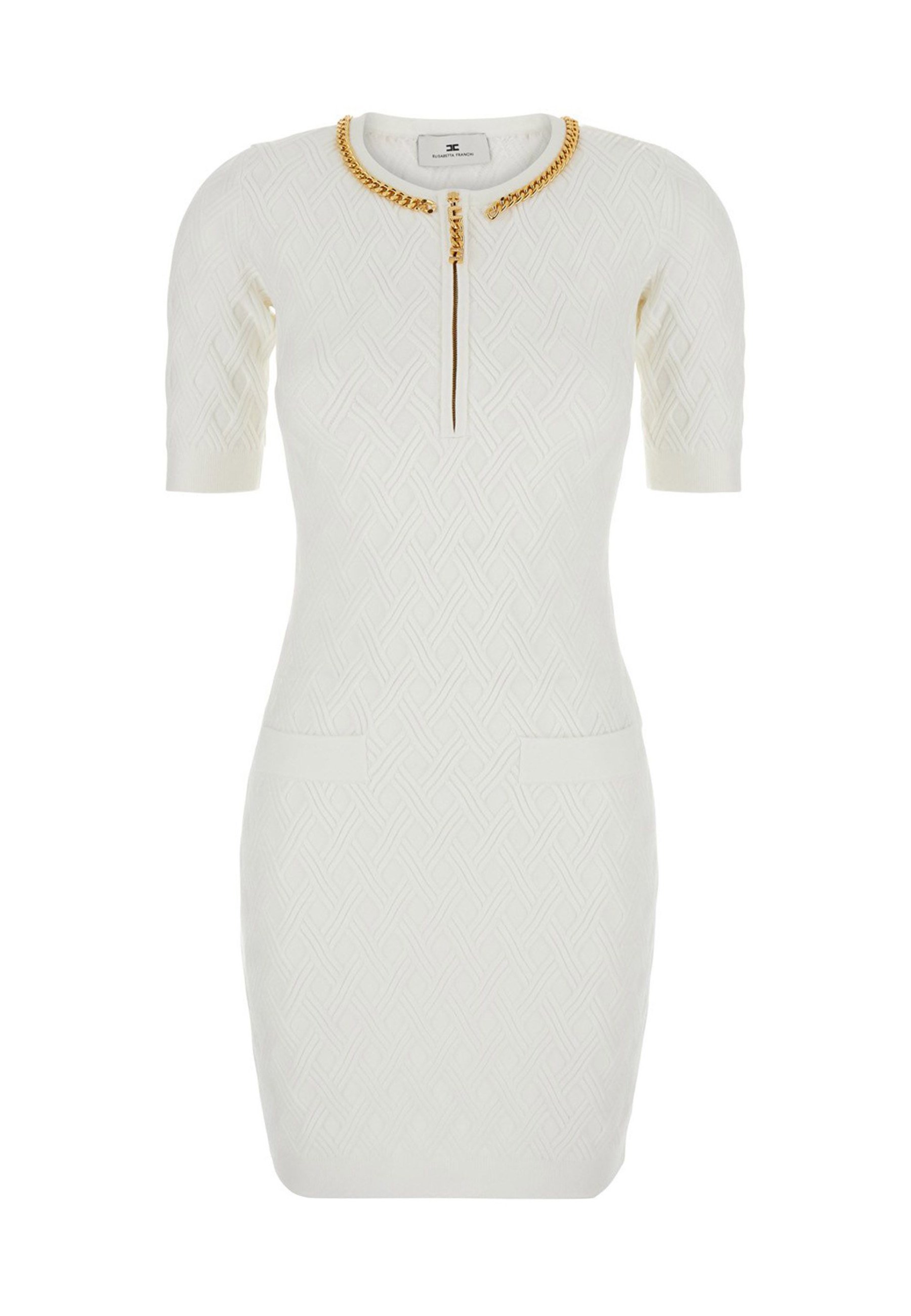 Elisabetta Franchi MINI CON DETTAGLIO GIOIELLO - Shift dress