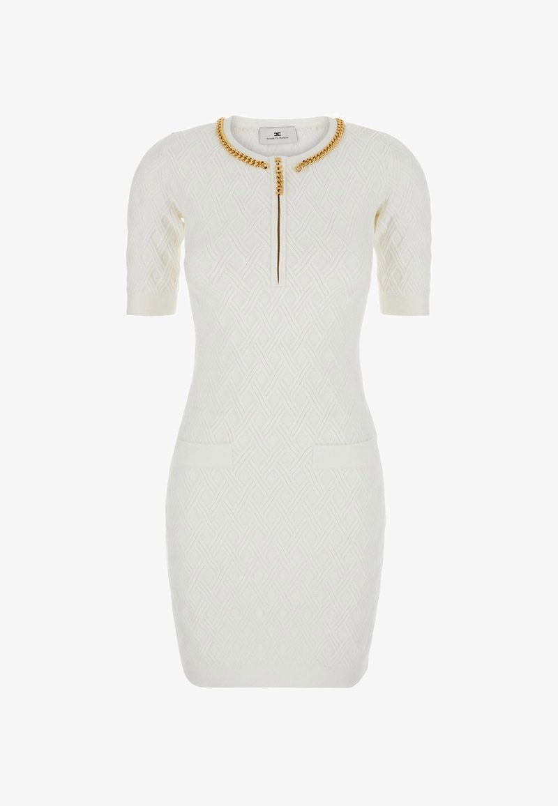 Elisabetta Franchi MINI CON DETTAGLIO GIOIELLO - Shift dress - bianco/off- white - Zalando Elisabetta Franchi MINI CON DETTAGLIO GIOIELLO - Shift dress - bianco/off- white - Zalando