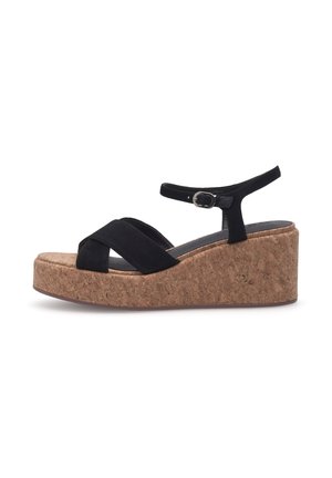 Woden, Sandalen met plateauzool -  black