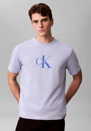 Calvin Klein Jeans HERO MONOLOGO TEE - T-shirts print - casual blue