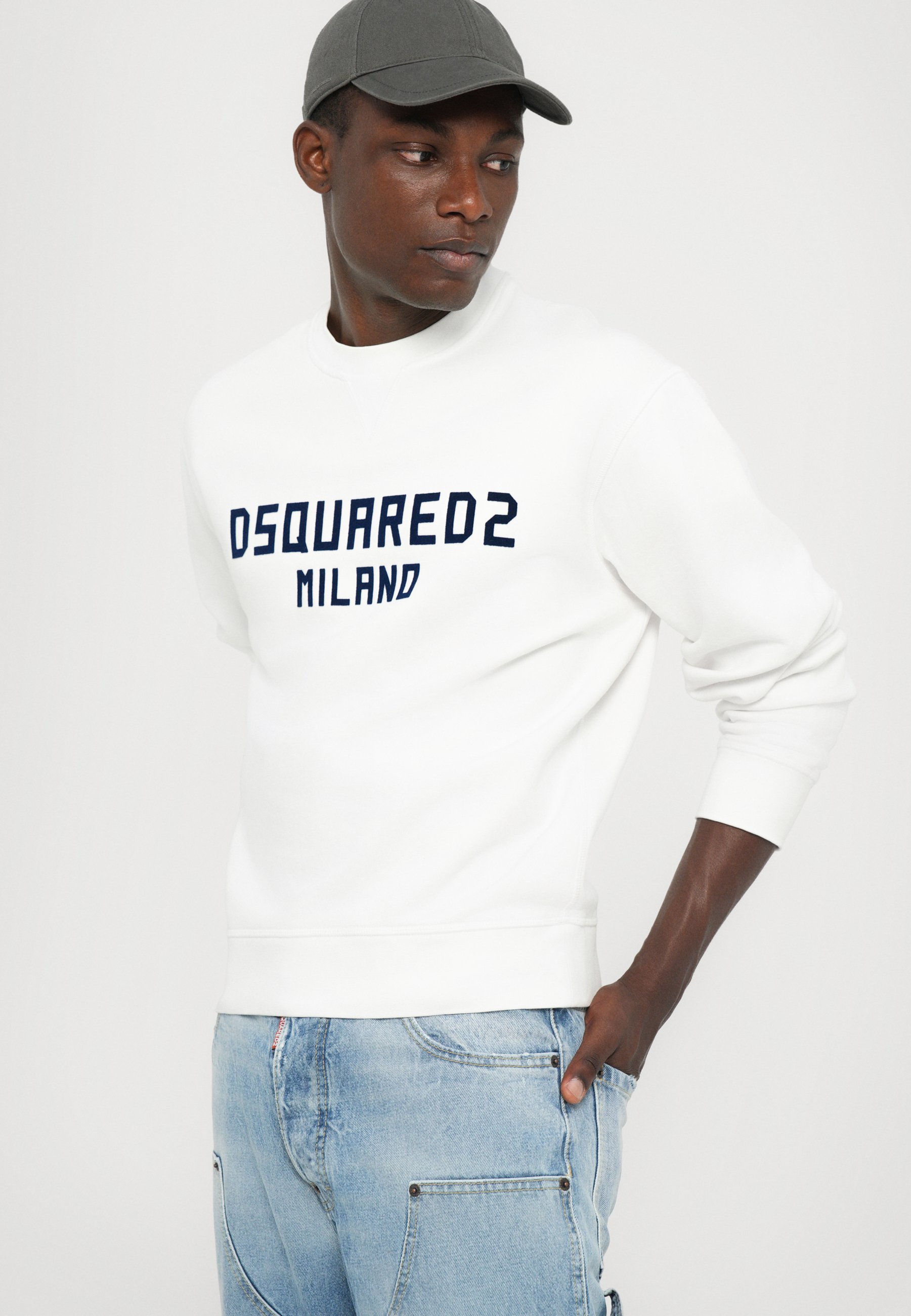 DSQUARED2 ICON COOL FIT CREWNECK - Mikina - white/bílá