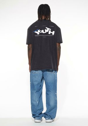 Lost Youth ACID WASHED - Marškinėliai su spaudiniu - black