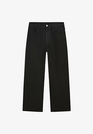 Massimo Dutti, LOW-RISE CROPPED STRAIGHT-LEG JEANS - Straight leg jeans - black