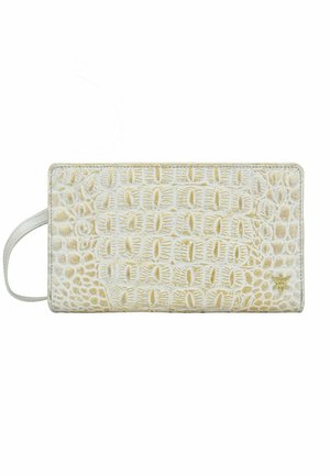 HANDPAINTED  - Portemonnee - croco embossed cream gold